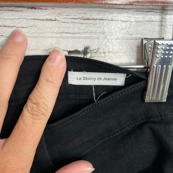 Frame Denim Le Skinny de Jeanne Ripped distressed Hem Black Jeans Size 28 - Picture 5 of 11